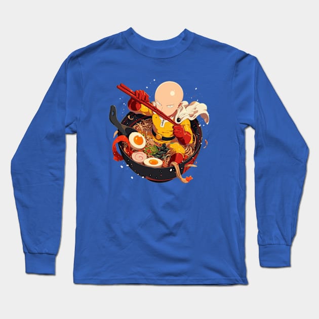 saitama in noodles Long Sleeve T-Shirt by retinac 